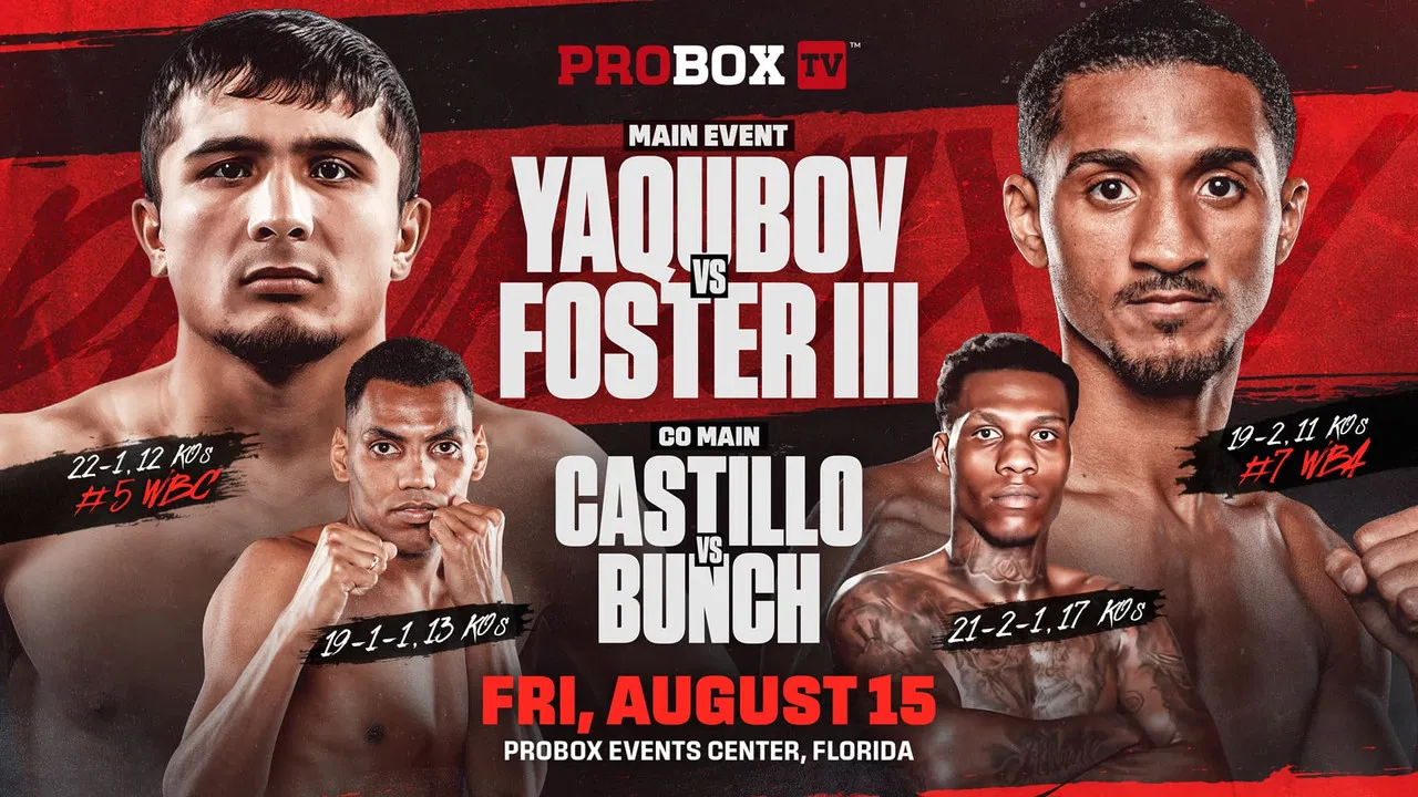 Muhammadkhuja Yaqubov vs. William Foster III backdrop