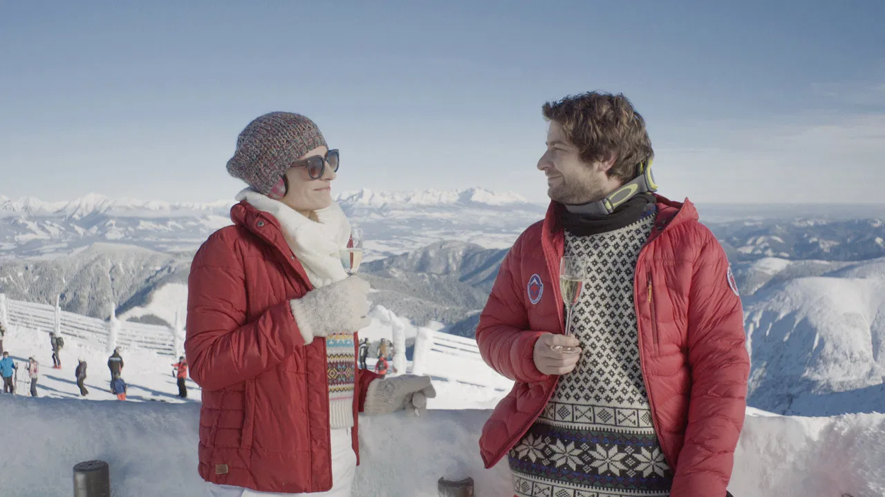 Ženská na vrcholu backdrop