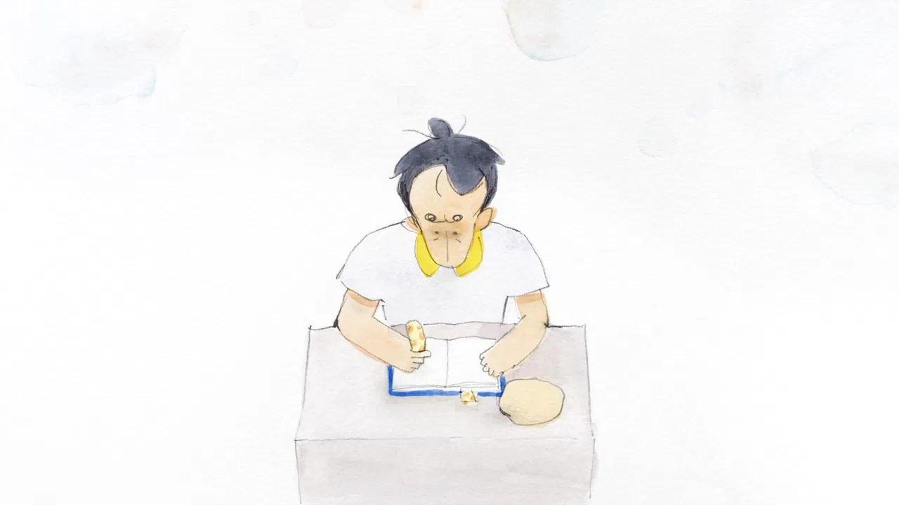 Marc Page and the round goat cheese backdrop