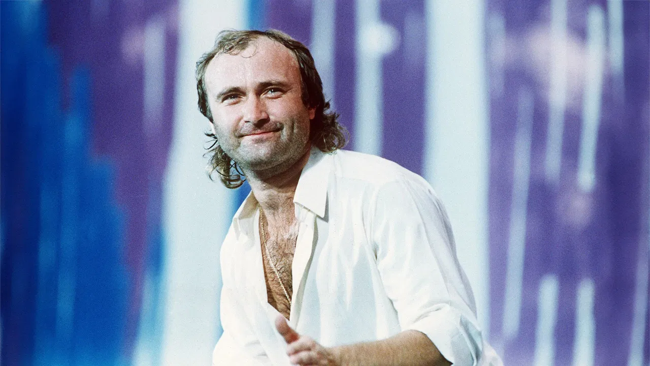 Phil Collins at the BBC backdrop
