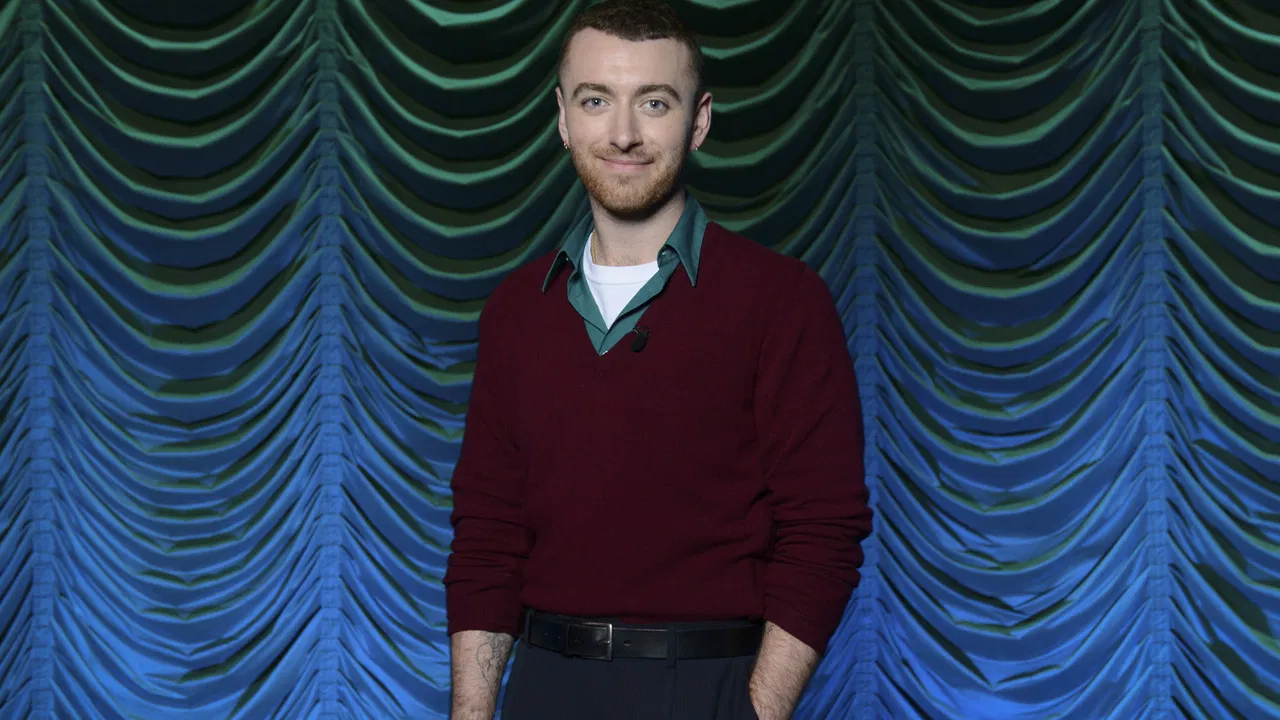 Sam Smith at the BBC backdrop