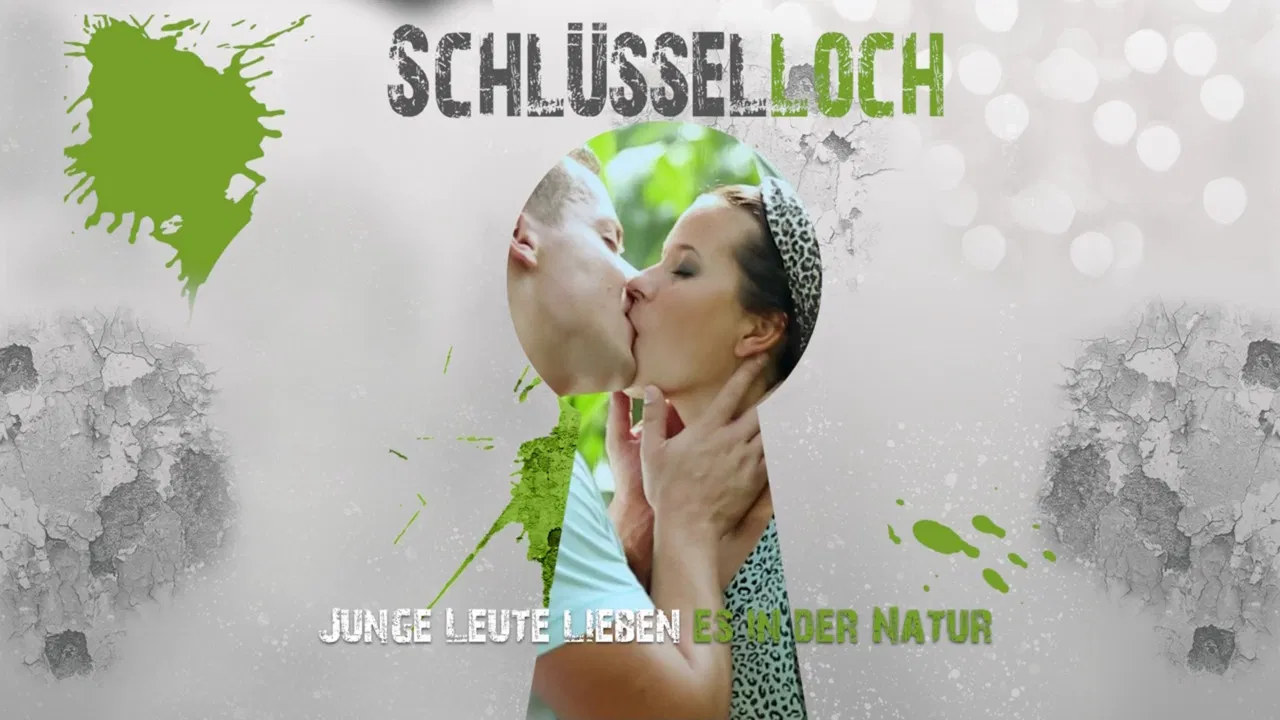 Schlüsselloch - Junge Leute lieben es in der Natur backdrop