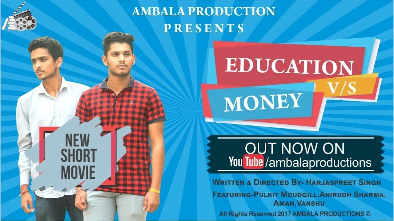 Education VS Money backdrop