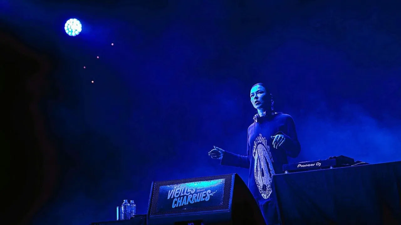 Nina Kraviz en concert aux Vieilles Charrues 2025 backdrop