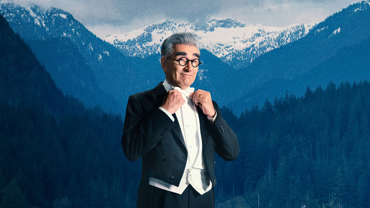 The Reluctant Traveller with Eugene Levy backdrop