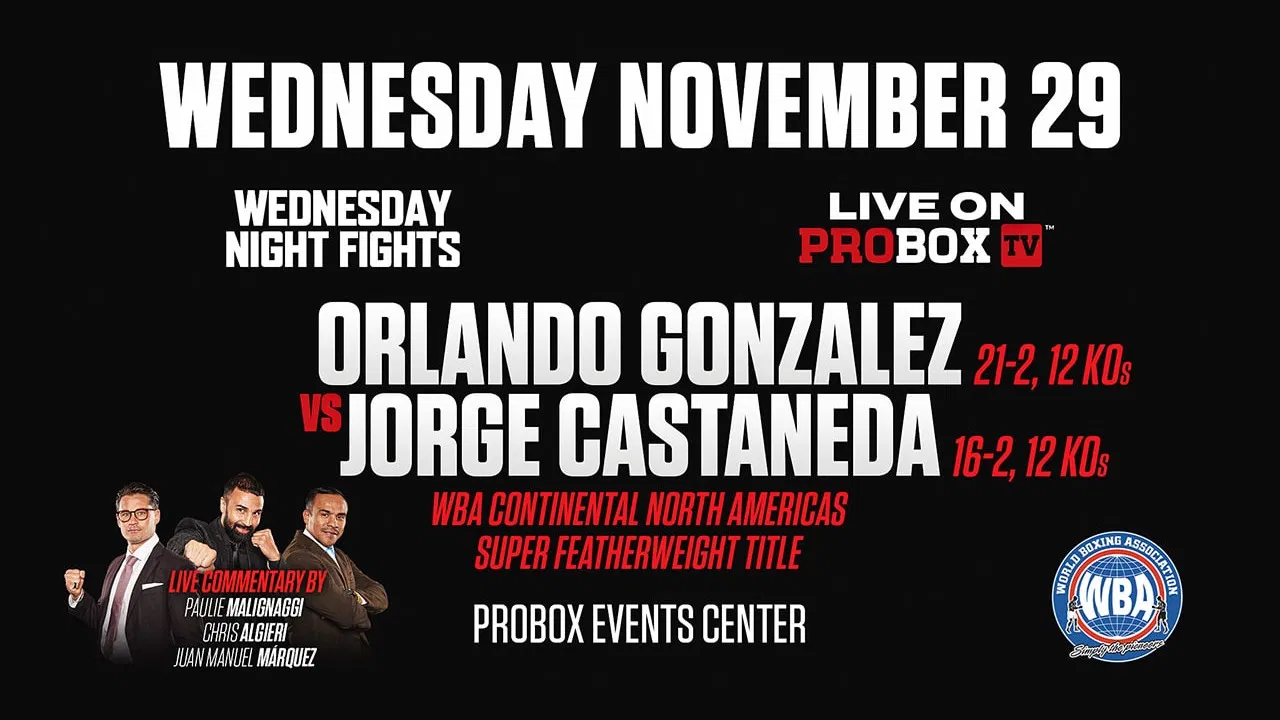 Orlando Gonzalez vs. Jorge Castaneda backdrop