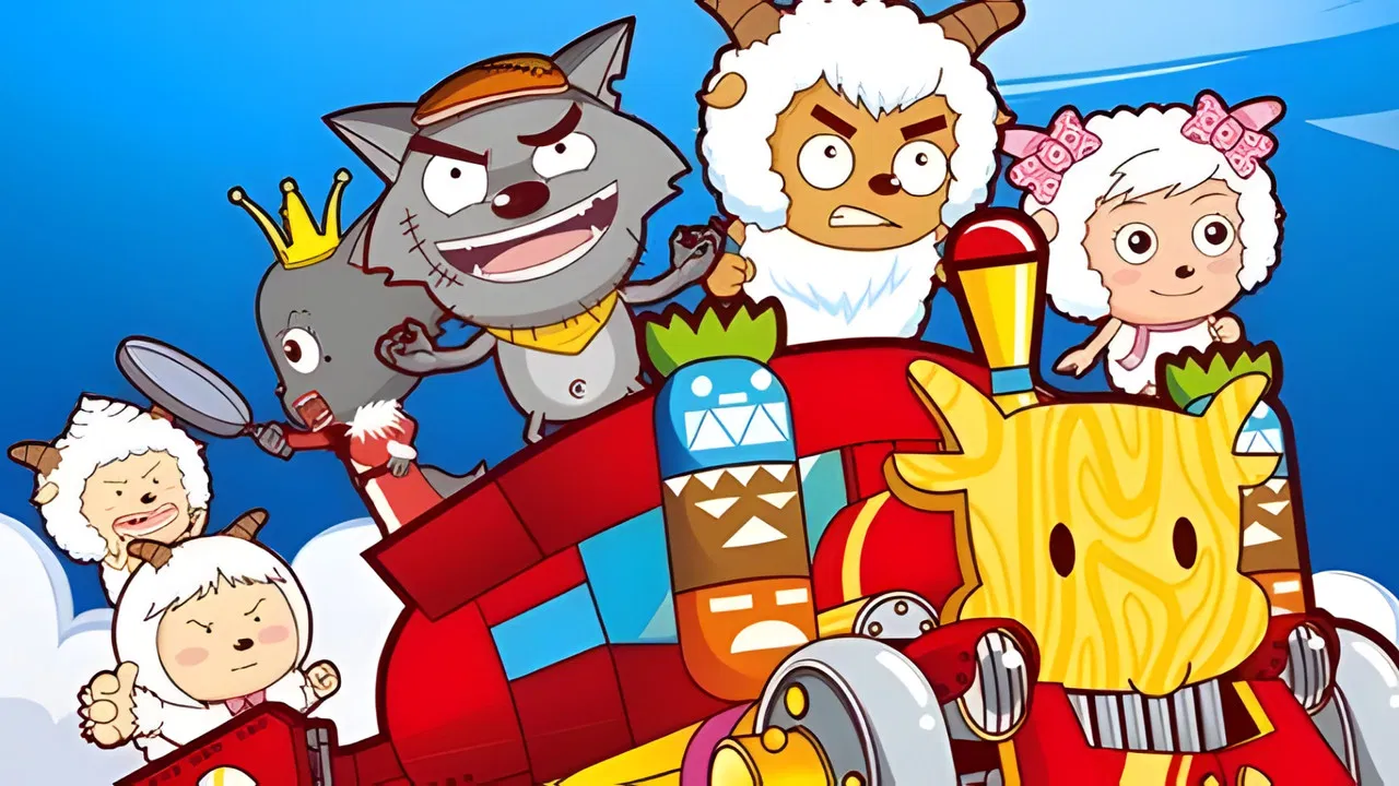 Pleasant Goat and Big Big Wolf backdrop