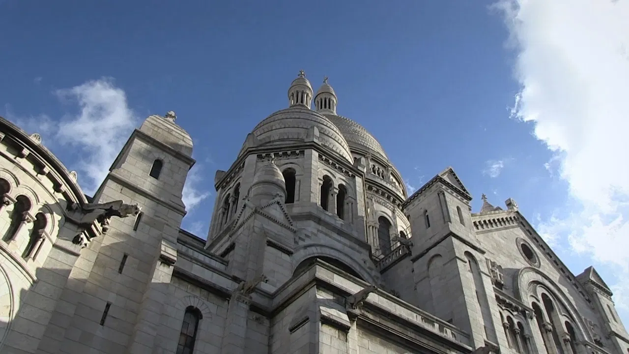 The Sacred Heart Basilica of Montmartre backdrop