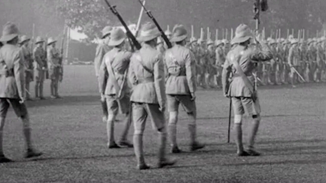 5th Calcutta Battalion: Presentation of Colours by H.E. The Viceroy backdrop