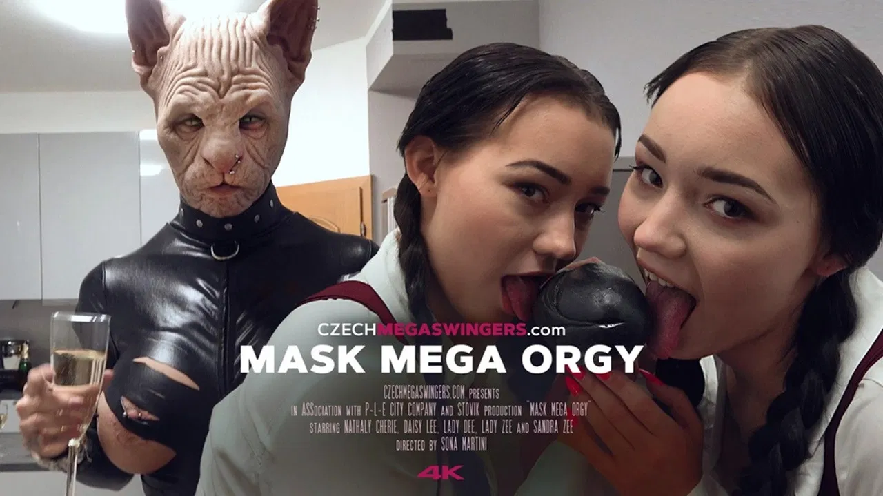 Czech Mega Swingers - Mask Mega Orgy backdrop