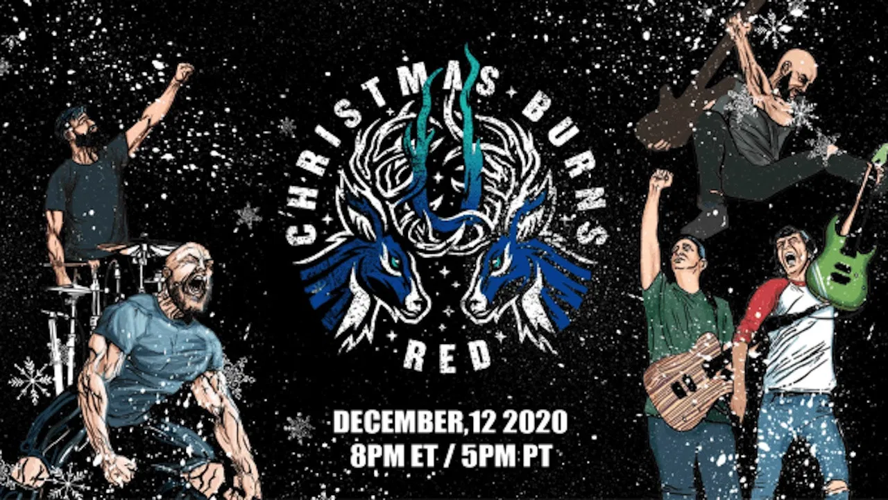 Christmas Burns Red backdrop