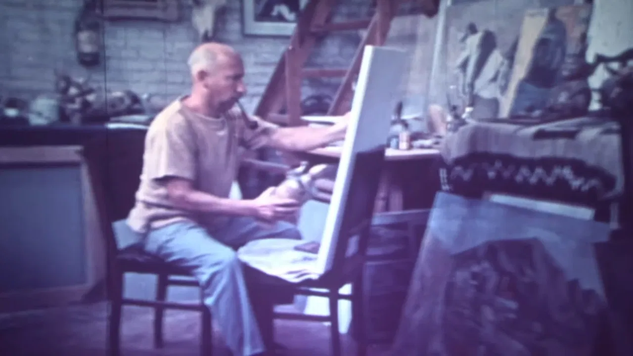 López Claro, su pintura mural americana backdrop