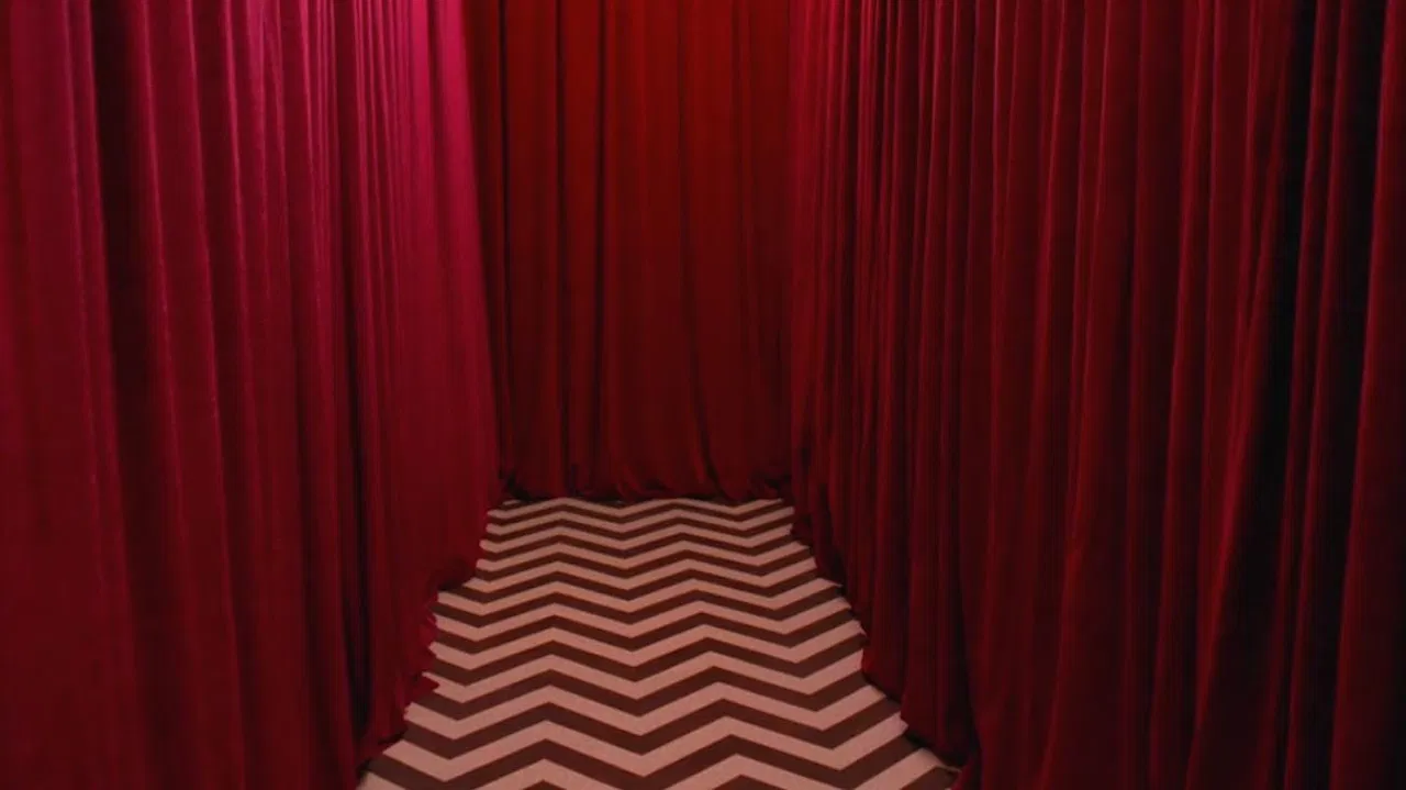 Behind the Red Curtain backdrop