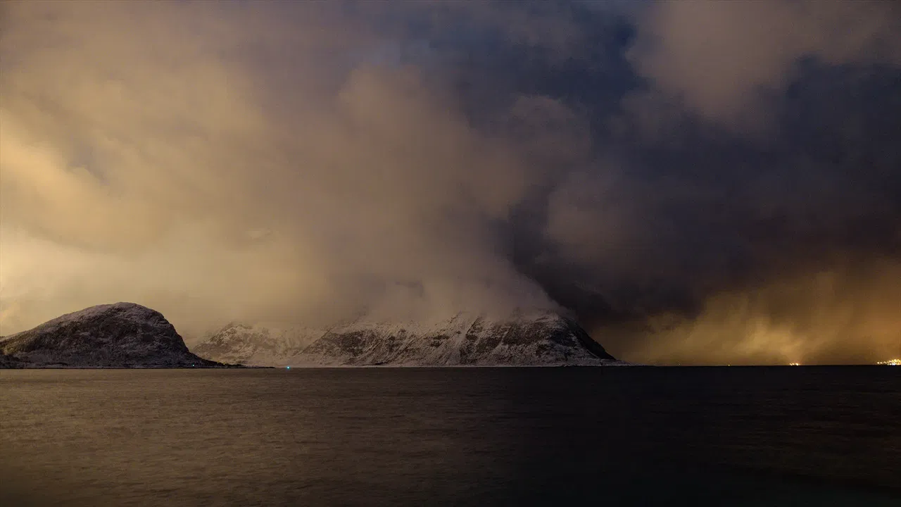 Natt fjøre backdrop