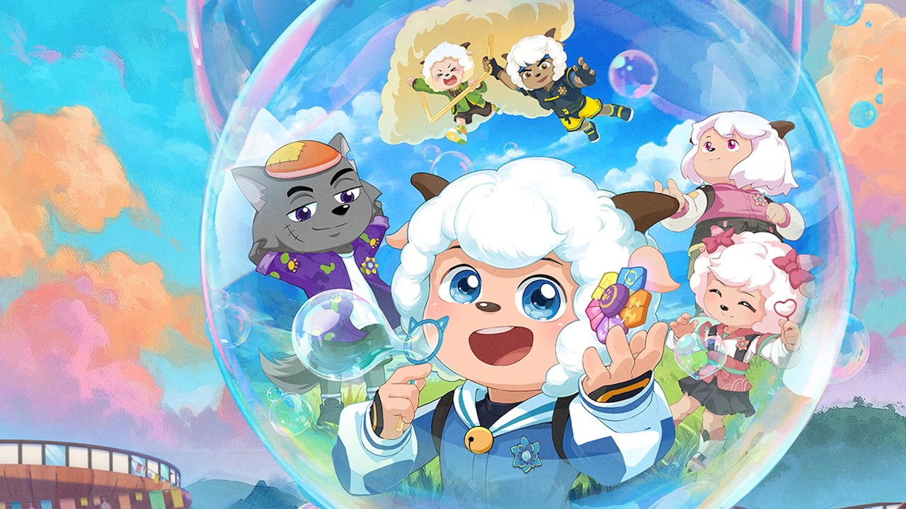 Pleasant  Goat and Big Big Wolf: Bright New Dawn backdrop