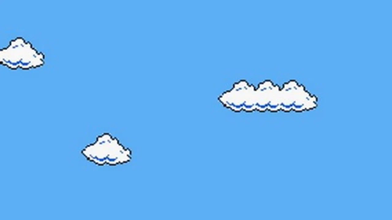 Super Mario Clouds backdrop