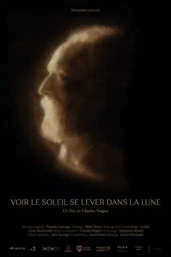 Voir le soleil se lever dans la lune poster
