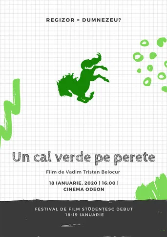 Un cal verde pe perete poster
