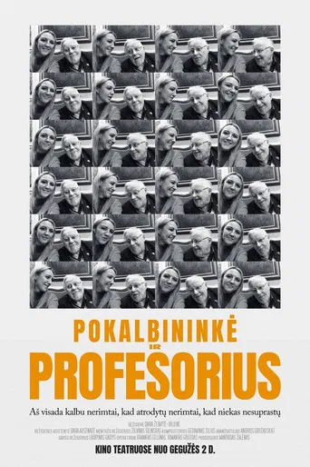 Pokalbininkė ir profesorius poster