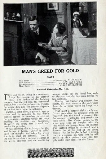 Man's Greed for Gold poster
