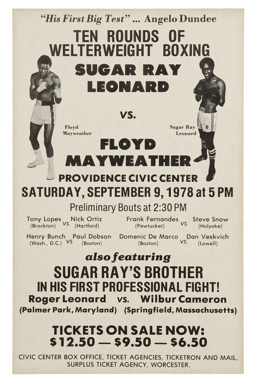 Sugar Ray Leonard vs. Floyd Mayweather Sr poster