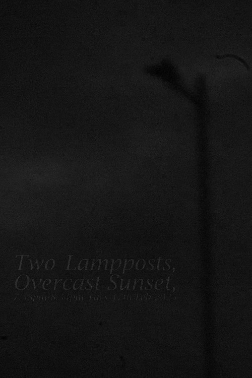 Two Lampposts, Overcast Sunset, 7.58pm-8.34pm Tues 17th Feb 2025 poster