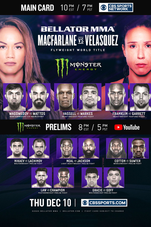 Bellator 254: Macfarlane vs. Velasquez poster