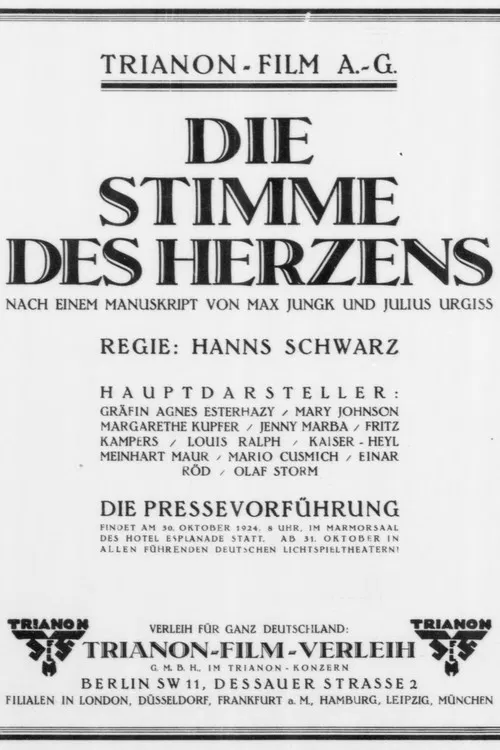 Die Stimme des Herzens poster