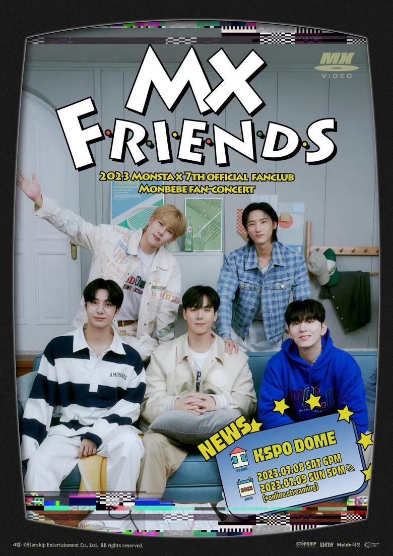 MX FRIENDS – 2023 MONSTA X 7TH OFFICIAL FANCLUB MONBEBE FAN-CONCERT poster background