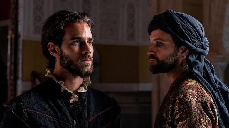 Cervantes and his fellow prisoners enduring the harsh realities of confinement