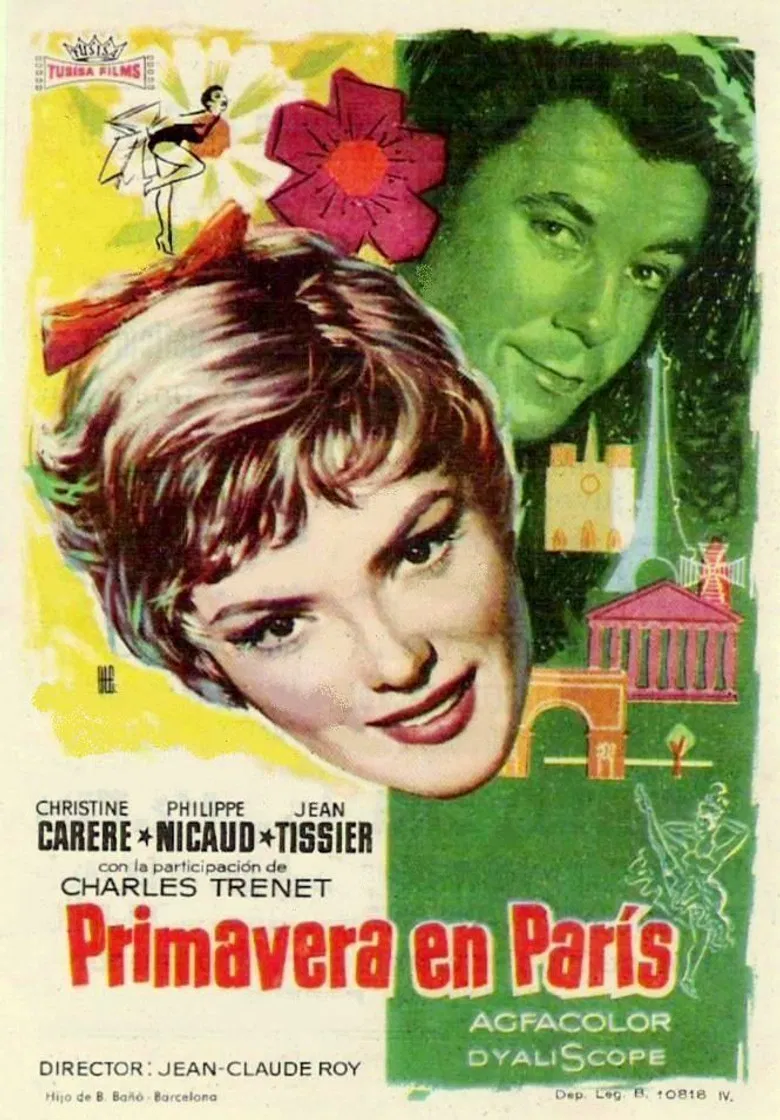 Springtime in Paris poster background