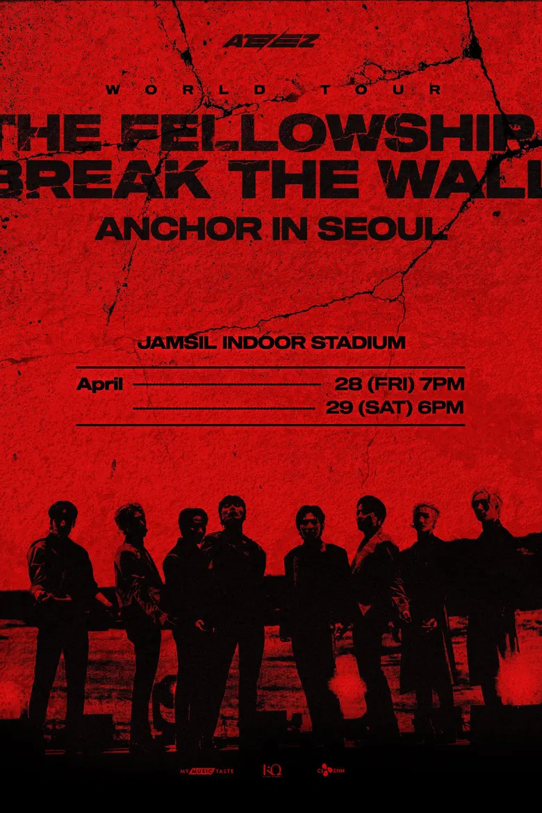 ATEEZ WORLD TOUR [THE FELLOWSHIP : BREAK THE WALL] ANCHOR IN SEOUL poster background