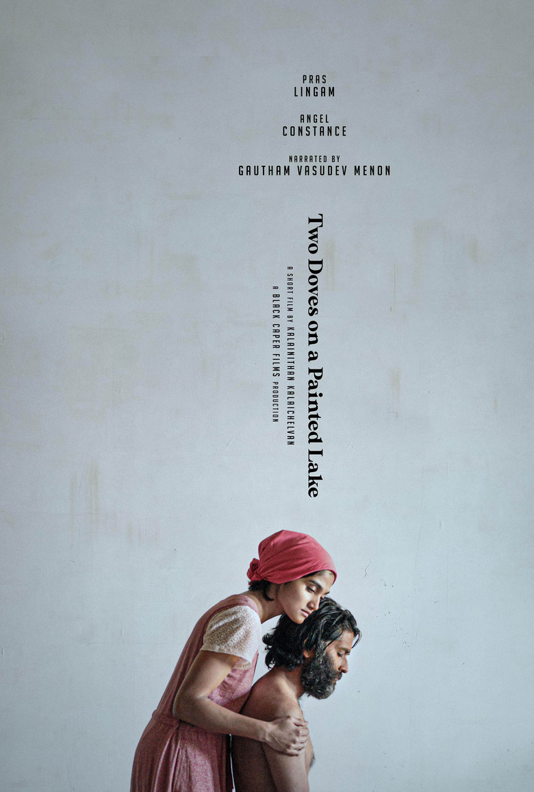 Two Doves on a Painted Lake poster background