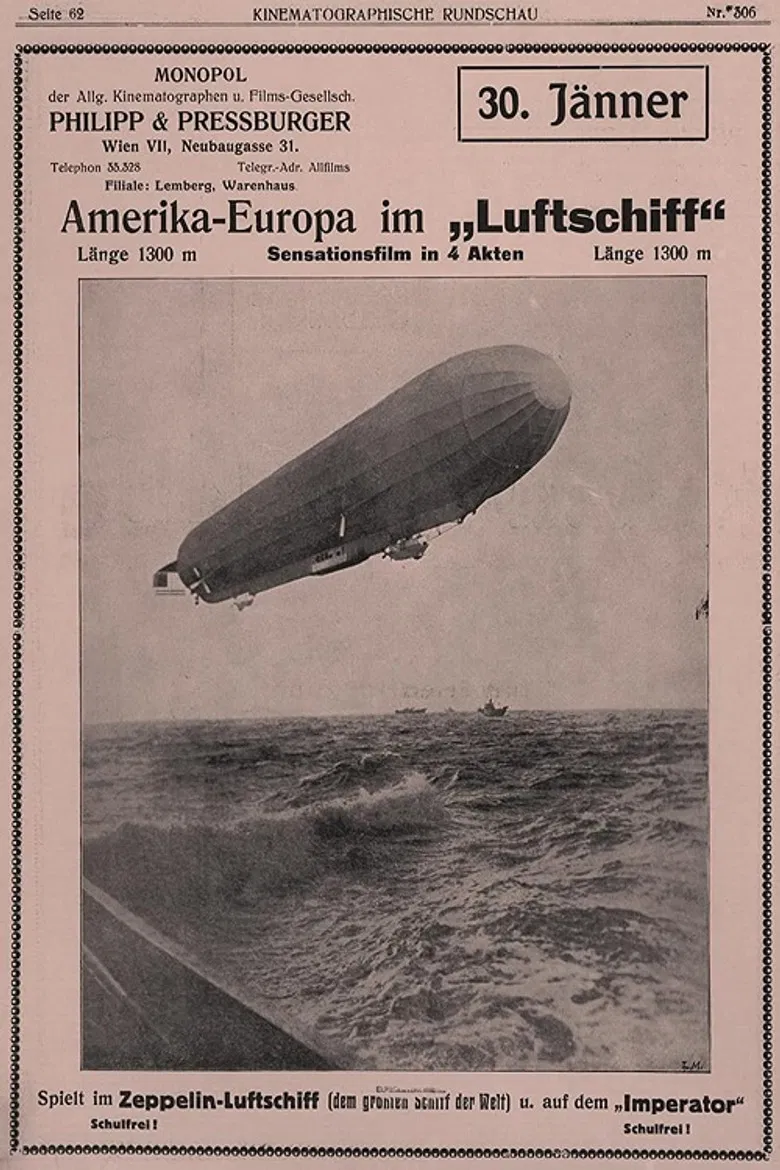 America to Europe in an Airship poster background