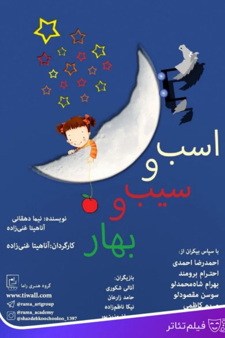 Horse, Apple, and Spring poster background