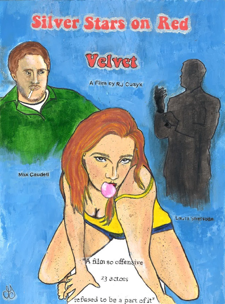 Silver Stars on Red Velvet poster background