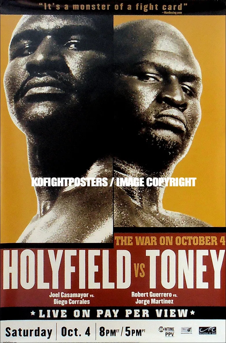 Evander Holyfield vs. James Toney poster background