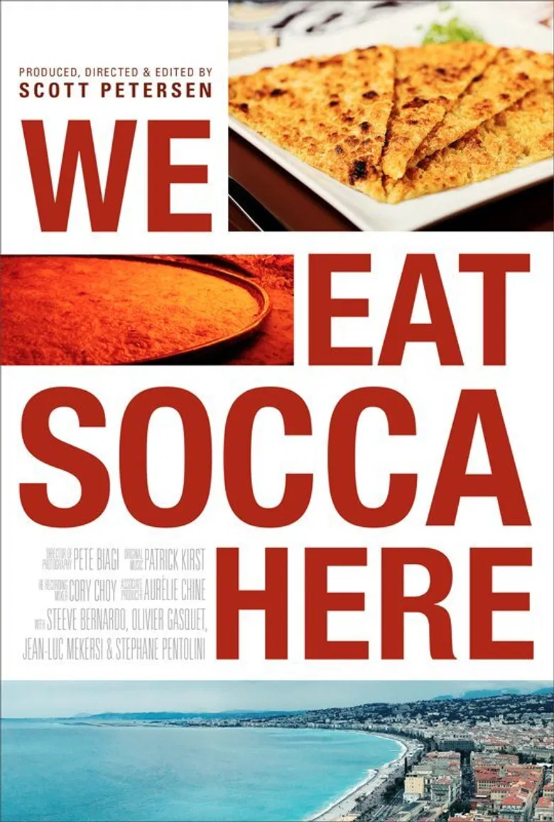 We Eat Socca Here poster background