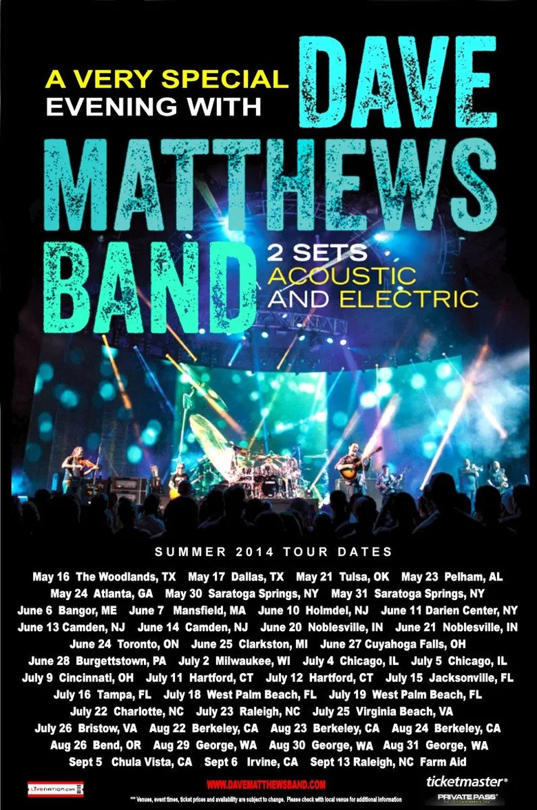 Dave Matthews Band Live From Jacksonville Arena poster background