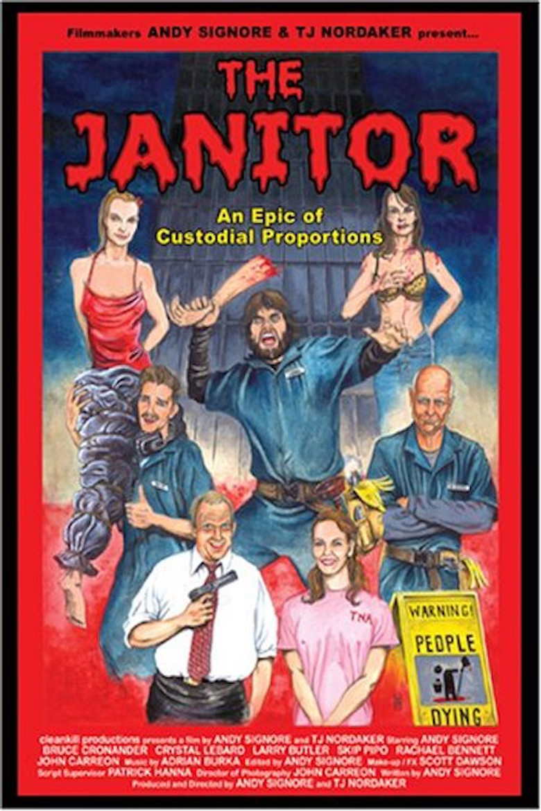 Blood, Guts & Cleaning Supplies: The Making of 'The Janitor' poster background
