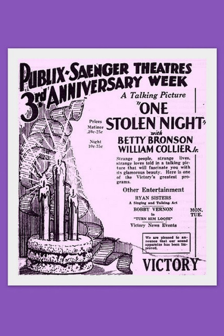 One Stolen Night poster background