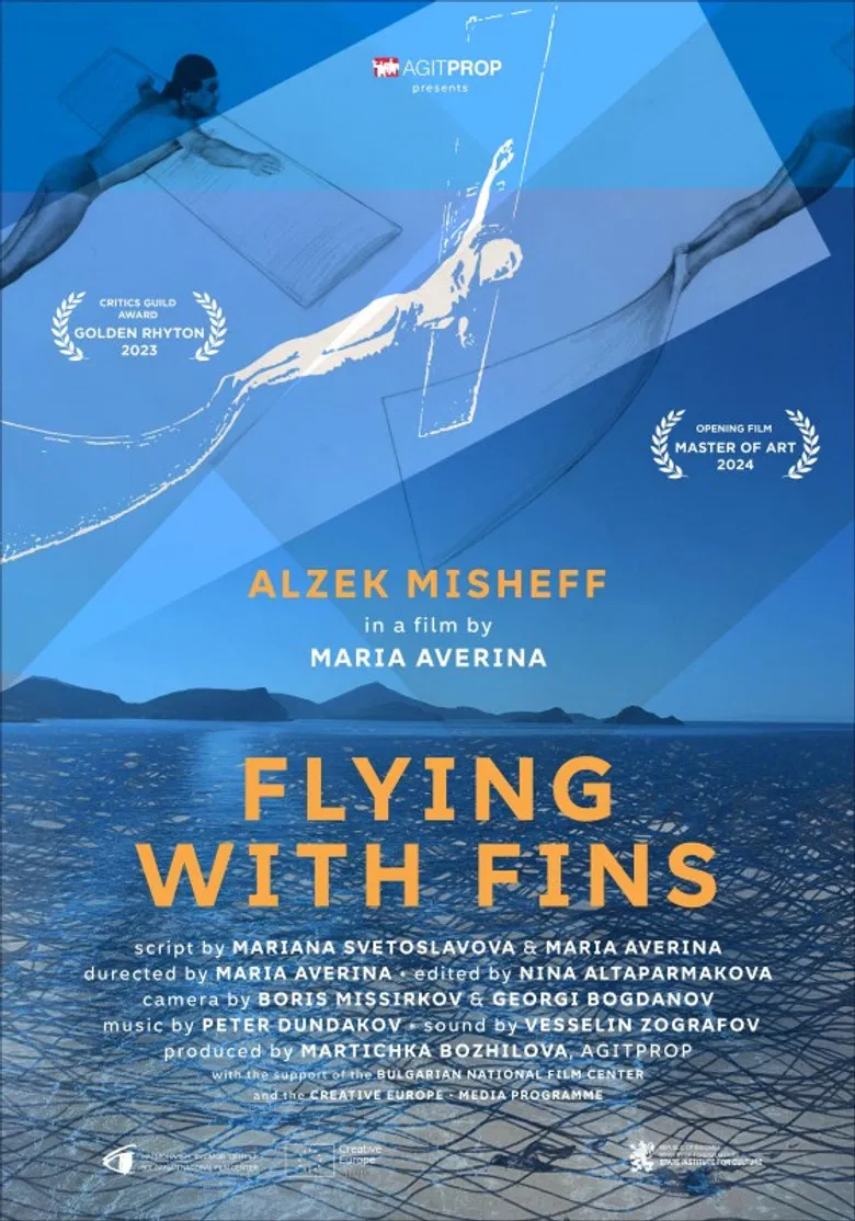 Flying with Fins poster background