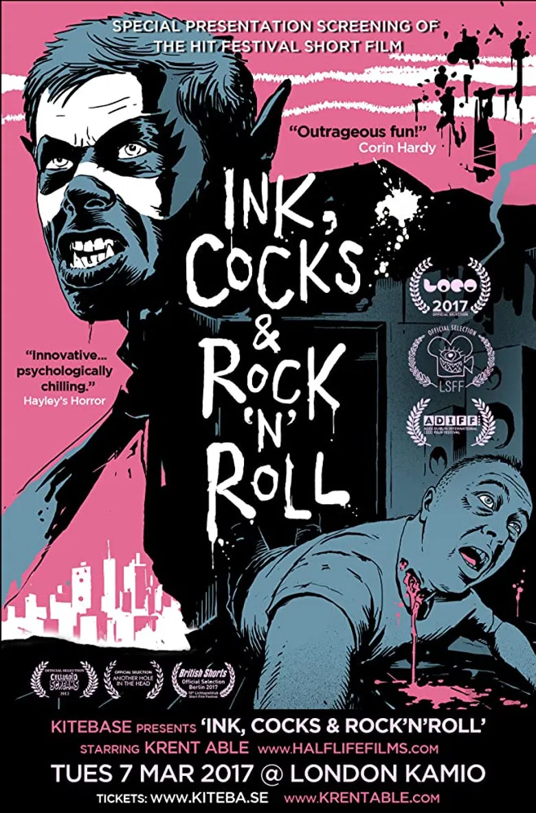 Ink, Cocks & Rock'n'Roll poster background