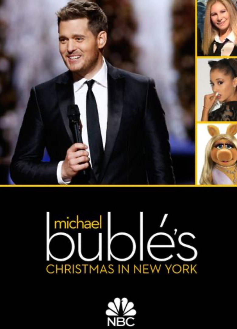 Michael Buble's Christmas in New York poster background