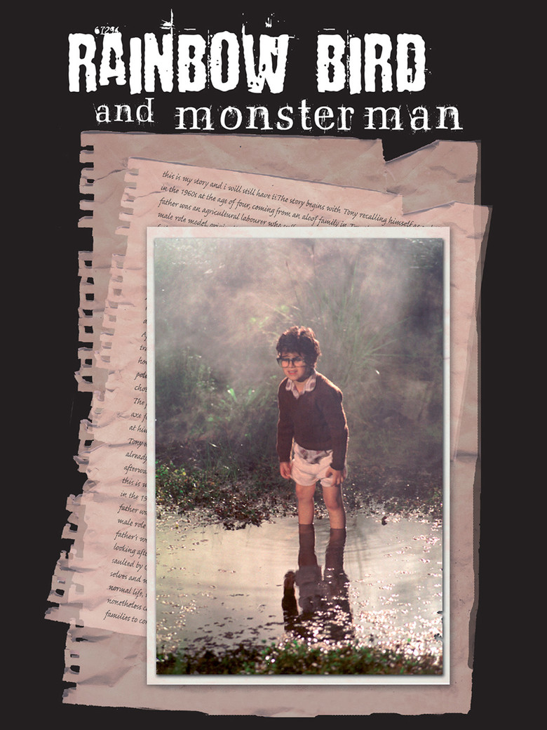 Rainbow Bird and Monster Man poster background