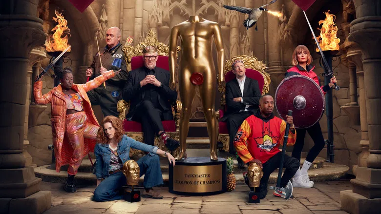 The contestants seated on stage