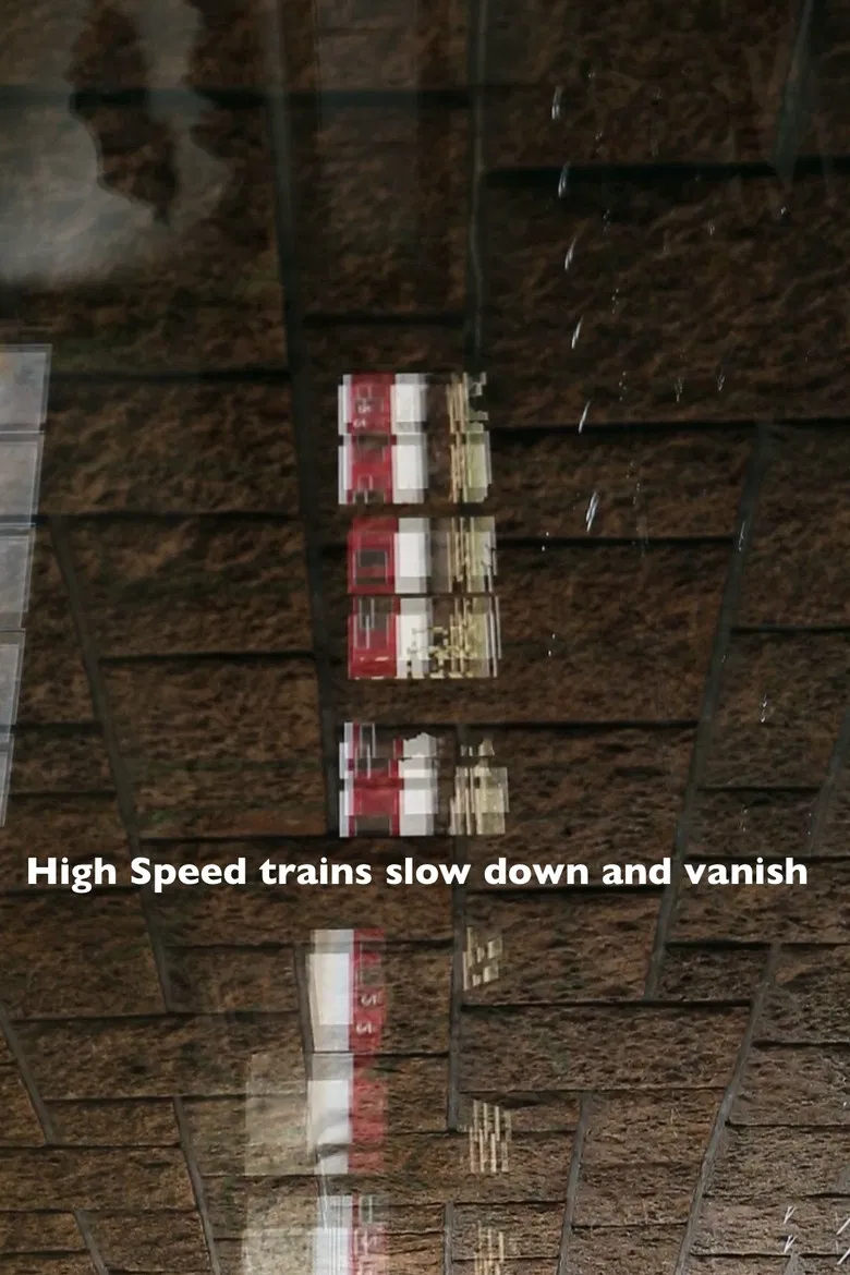 High Speed trains slow down and vanish poster background