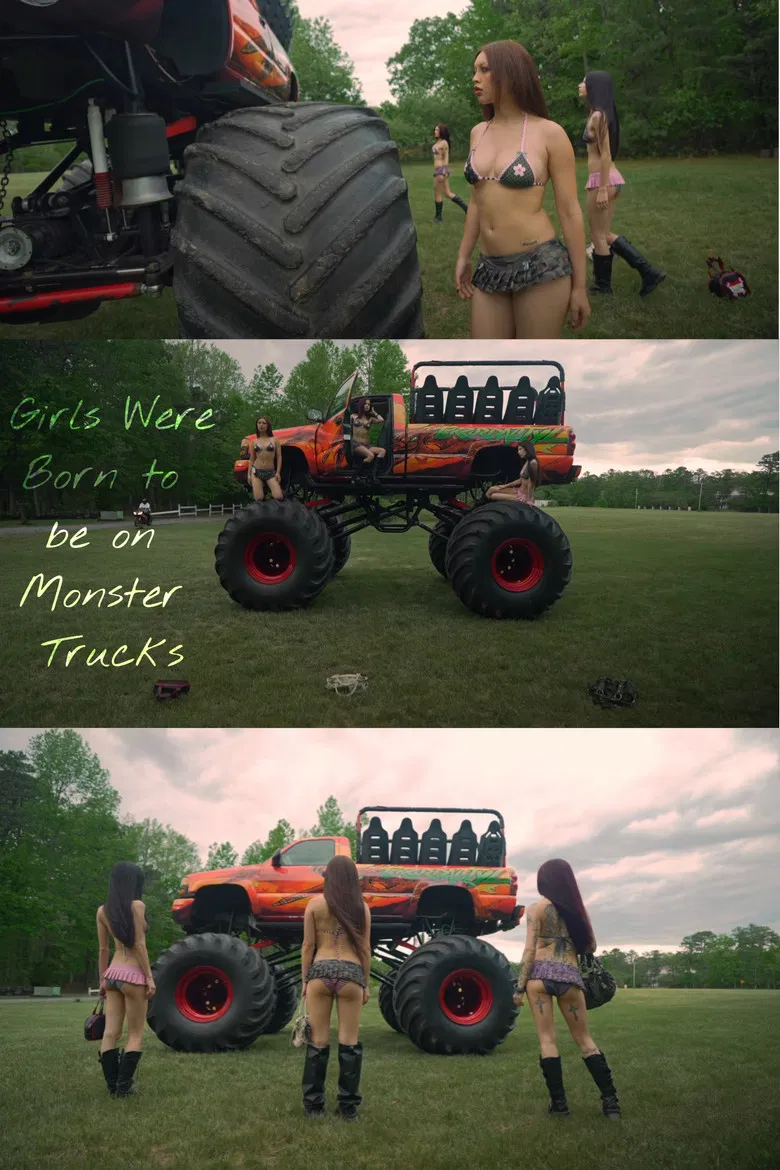 Girls Were Born to be on Monster Trucks poster background