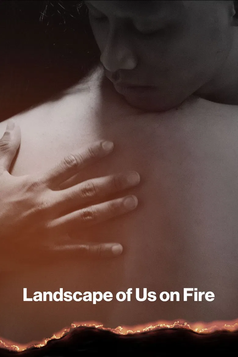Landscape of Us on fire poster background