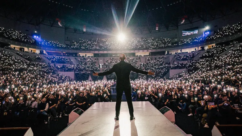 Pandji Pragiwaksono on the grand stage of Indonesia Arena